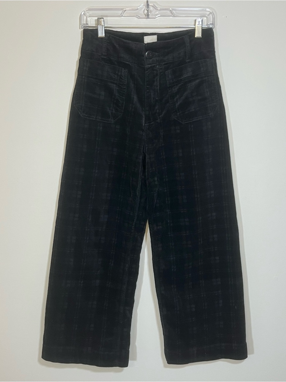 Anthropologie Maeve The Colette Plaid Corduroy Cropped Wide Leg Pants